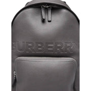 Close-up view of Burberry Abbeydale backpack in grey