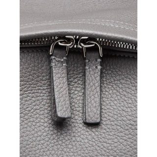 Zip detail of Burberry Abbeydale backpack in grey