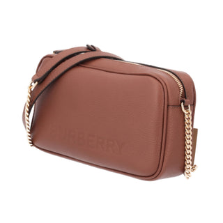Burberry elongated camera bag in brown leather stylish luxury handbag for everyday wear