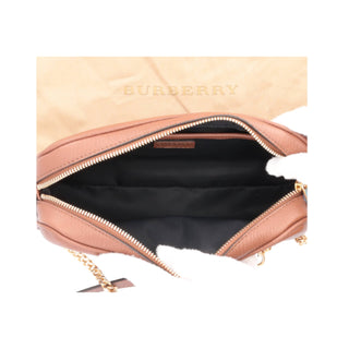 Burberry designer brown leather elongated camera bag premium luxury fashion accessory