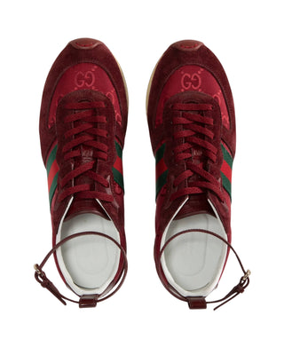 Gucci burgundy luxury sneakers with refined finish