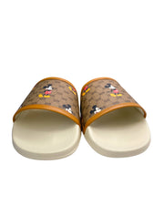 Gucci x Mickey Mouse slides front view luxury designer slides