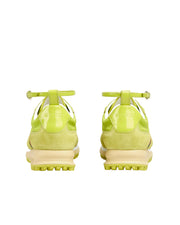 Close-up of Gucci logo detail on pistachio Re-Motion sneakers