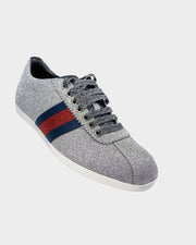 Gucci trainers in silver front view luxury designer sneakers