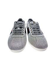 Front view of Gucci trainers in silver South Africa
