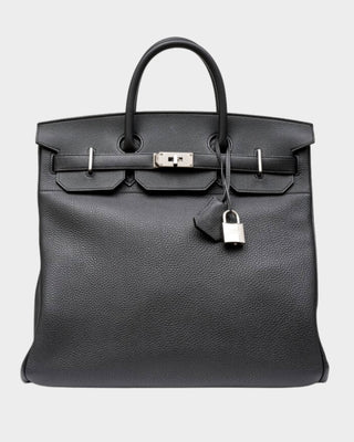 Hermès Haut à Courroies HAC 40 in black Togo leather with palladium hardware – luxury designer bag in South Africa at Glamorizta