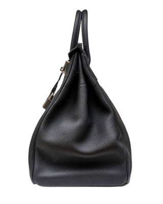Black Hermès Haut à Courroies 40 bag in Togo leather with palladium hardware – premium luxury handbag South Africa