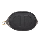 Bottom base view of Hermès In-the-Loop 18 compact bucket bag highlighting the distinctive oval leather base stitching detail.