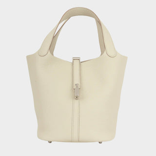 Hermès Picotin Lock 22 in Beton Clemence leather with palladium hardware