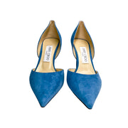 Three quarter studio shot of Jimmy Choo Darylin 85 asymmetric dOrsay heels