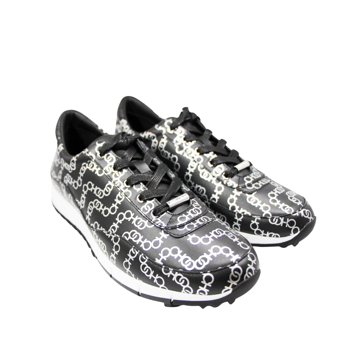 Side view of Jimmy Choo Monza trainers with sleek modern design
