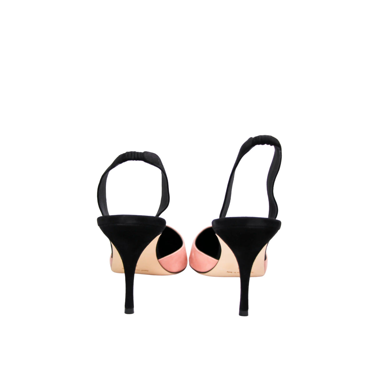Back view of Manolo Blahnik Fenco 70  luxury designer mid heel sling-back