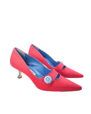 Manolo Blahnik Pongsa 40 front view luxury designer heels