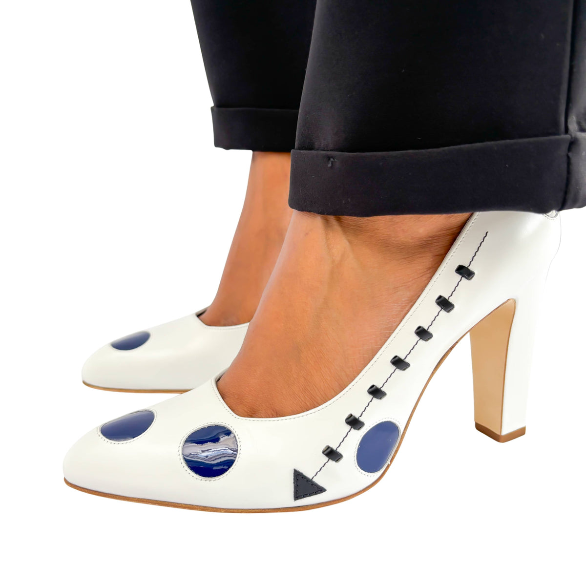 Manolo Blahnik Sidonia heels on model