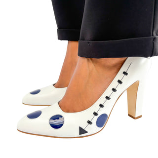 Manolo Blahnik Sidonia heels on model