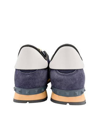 Valentino Rockrunner designer trainers in Night and Marine combining breathable mesh with suede and leather accents