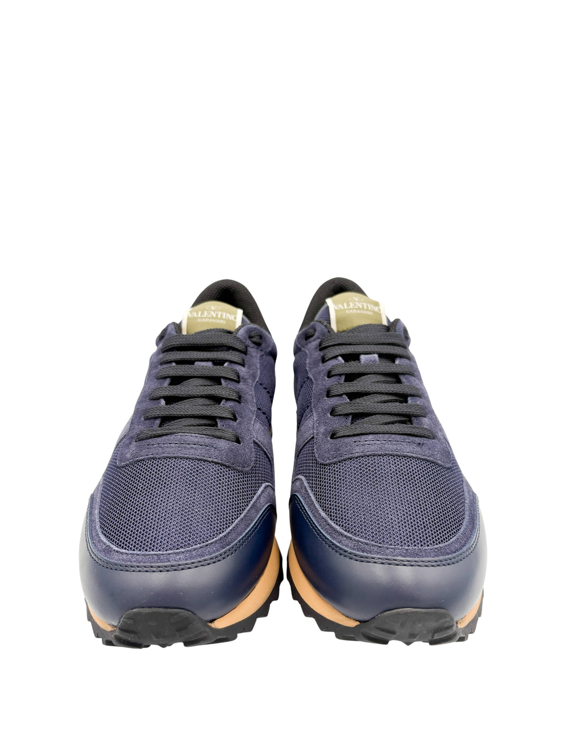 Luxury Valentino Rockrunner sneakers in Night and Marine with athletic-inspired silhouette and refined craftsmanship
