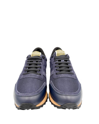 Luxury Valentino Rockrunner sneakers in Night and Marine with athletic-inspired silhouette and refined craftsmanship
