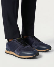 Valentino Rockrunner mesh sneakers in Night and Marine showcasing sporty silhouette and luxury detailing