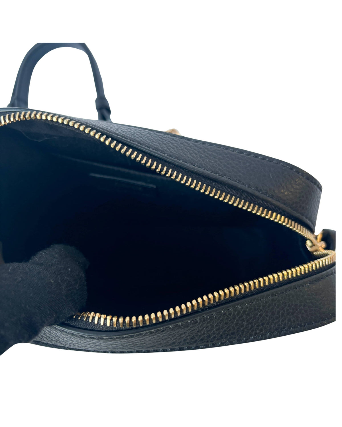 Interior view of Versace Virtus camera bag 